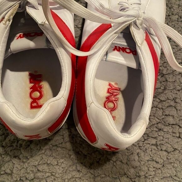 PONY Sneakers Red/White Lace Up Size 9.5 - Picture 3 of 9